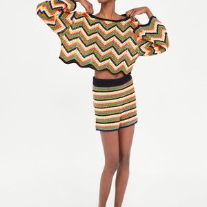 Zara Knit Sweater & Short Set - Size